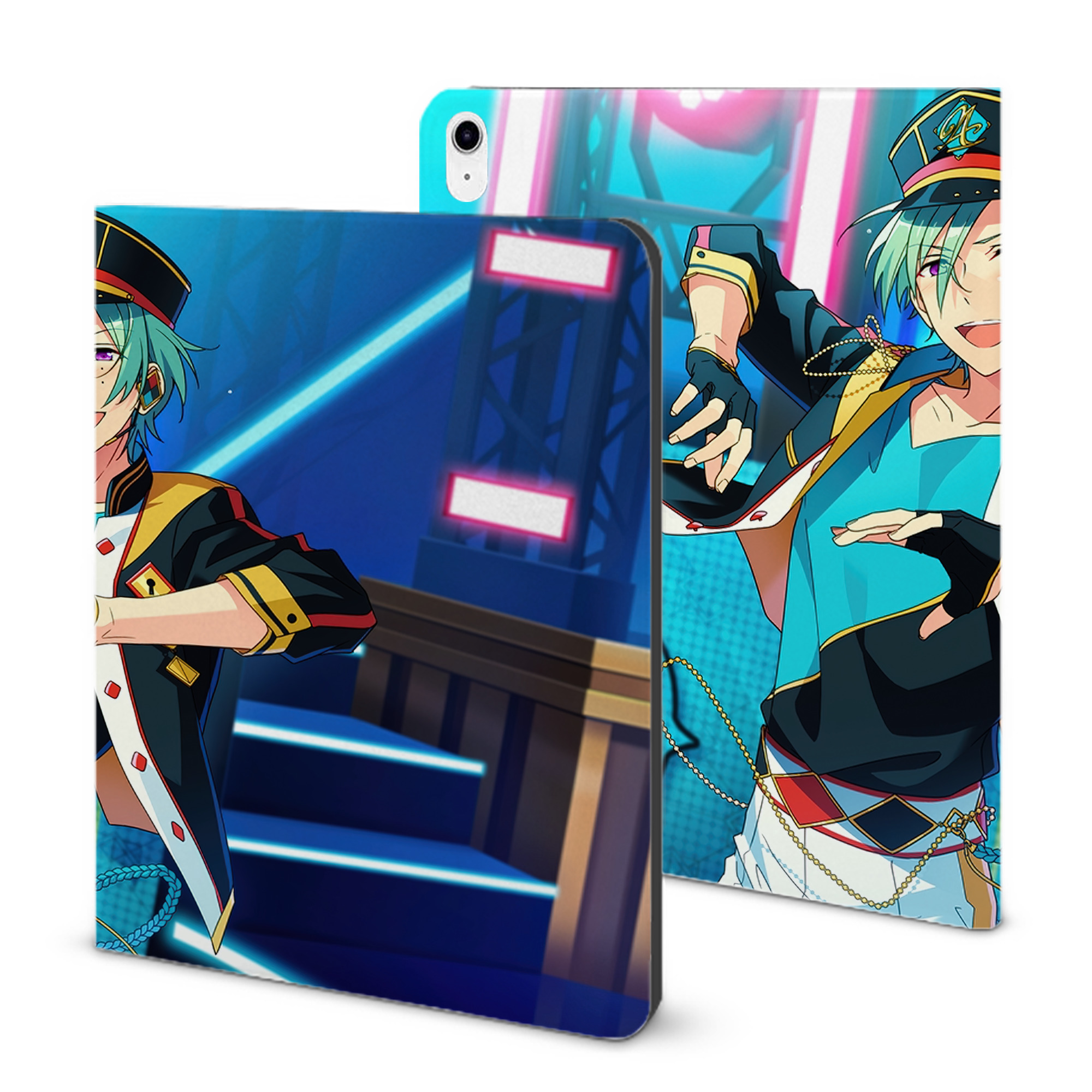 （画像用） あんさんぶるスターズ! Ensemble Stars IPad ケース ブック型 PUレザー TPU 耐衝撃 軽量 薄型 ペン収納なし 全面保護 IPad 各モデル対応